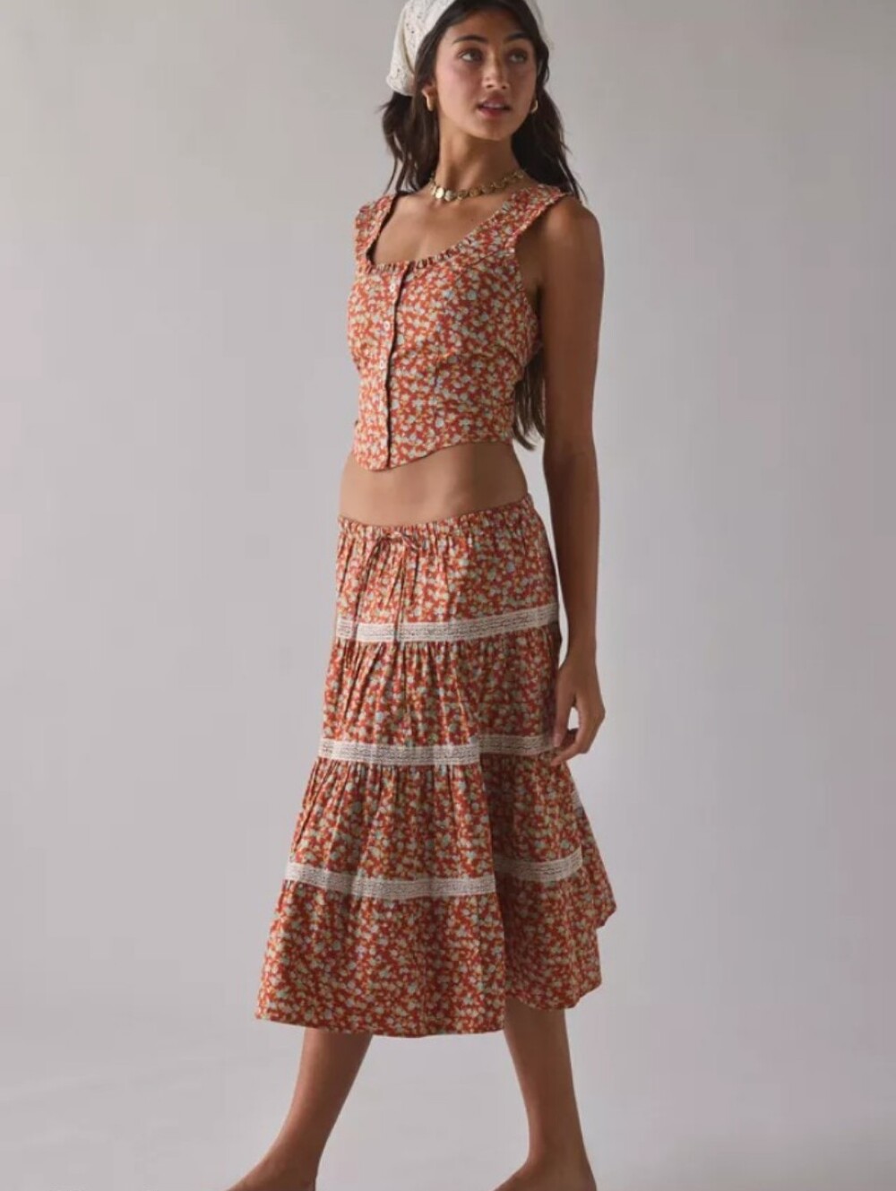 Nwot Kimchi Blue Market Morning Fall Floral 2 Piece Set M